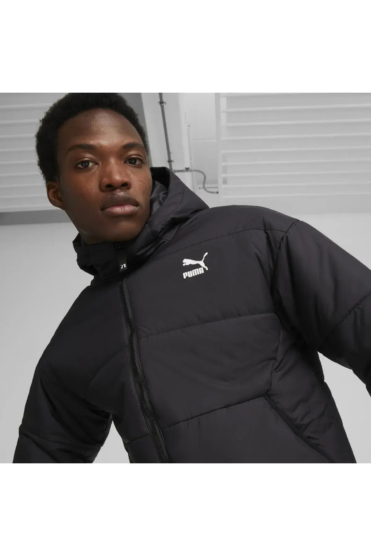 Puma Classics Padded Jacket Siyah Erkek Kapüşonlu Mont