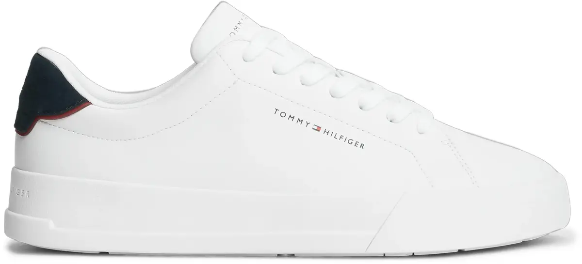 Tommy Hilfiger TH COURT LTH DETAIL, 0LD Beyaz Erkek Spor Ayakkabı & Sneaker