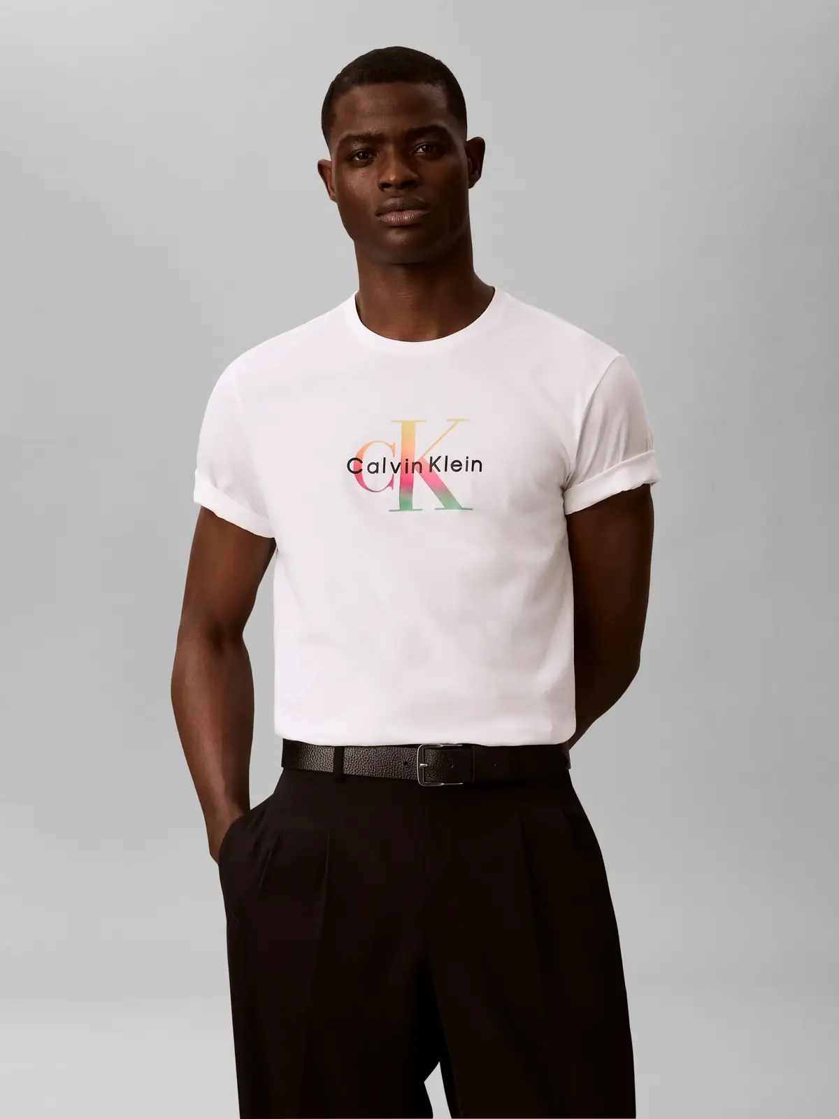 Calvin Klein SS 20S CK PRIDE26 GR, YAA Beyaz Erkek T-Shirt