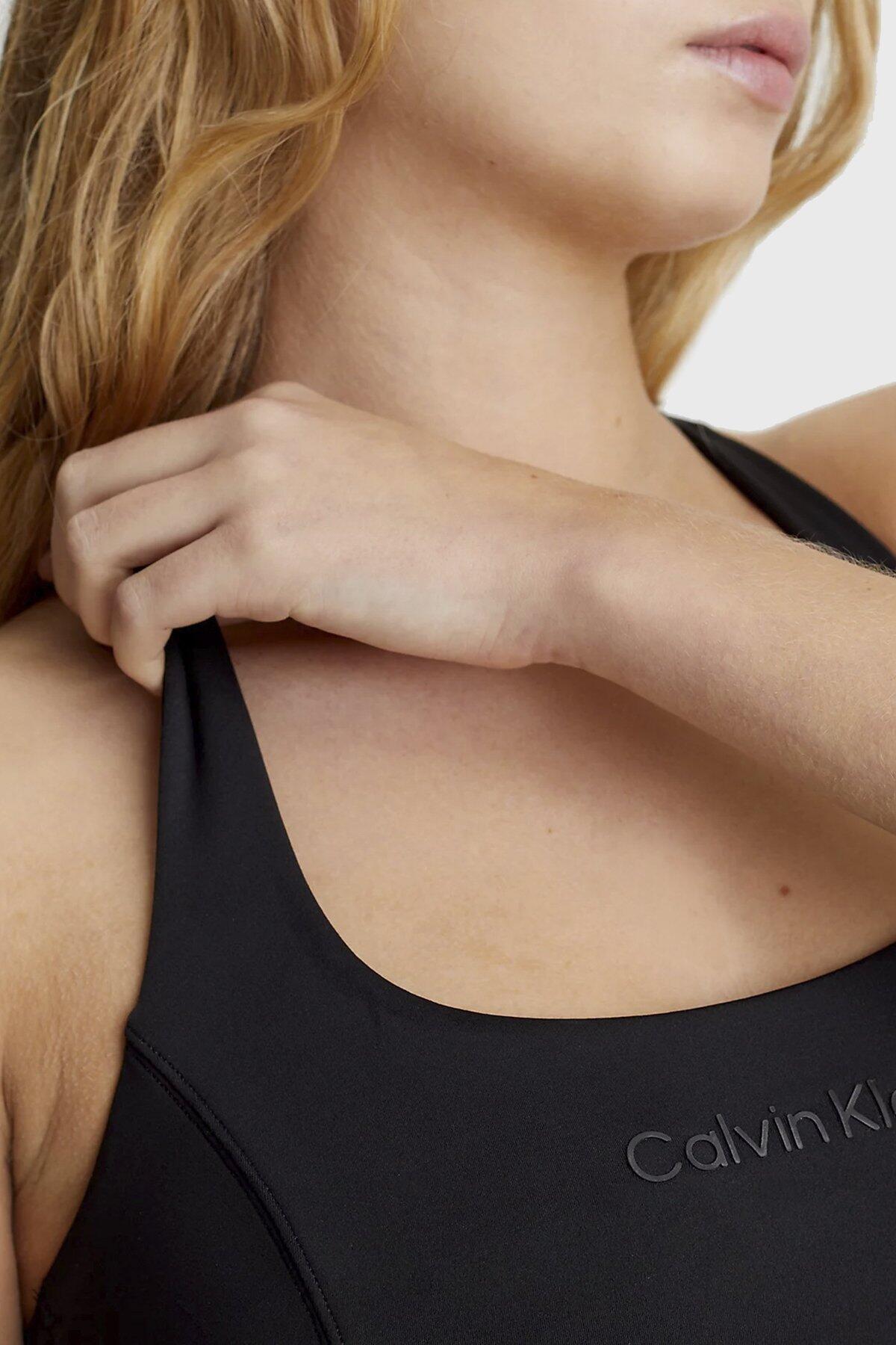 Calvin Klein WO - Sports Bra Medi, BAE Siyah Kadın Sporcu Sütyeni