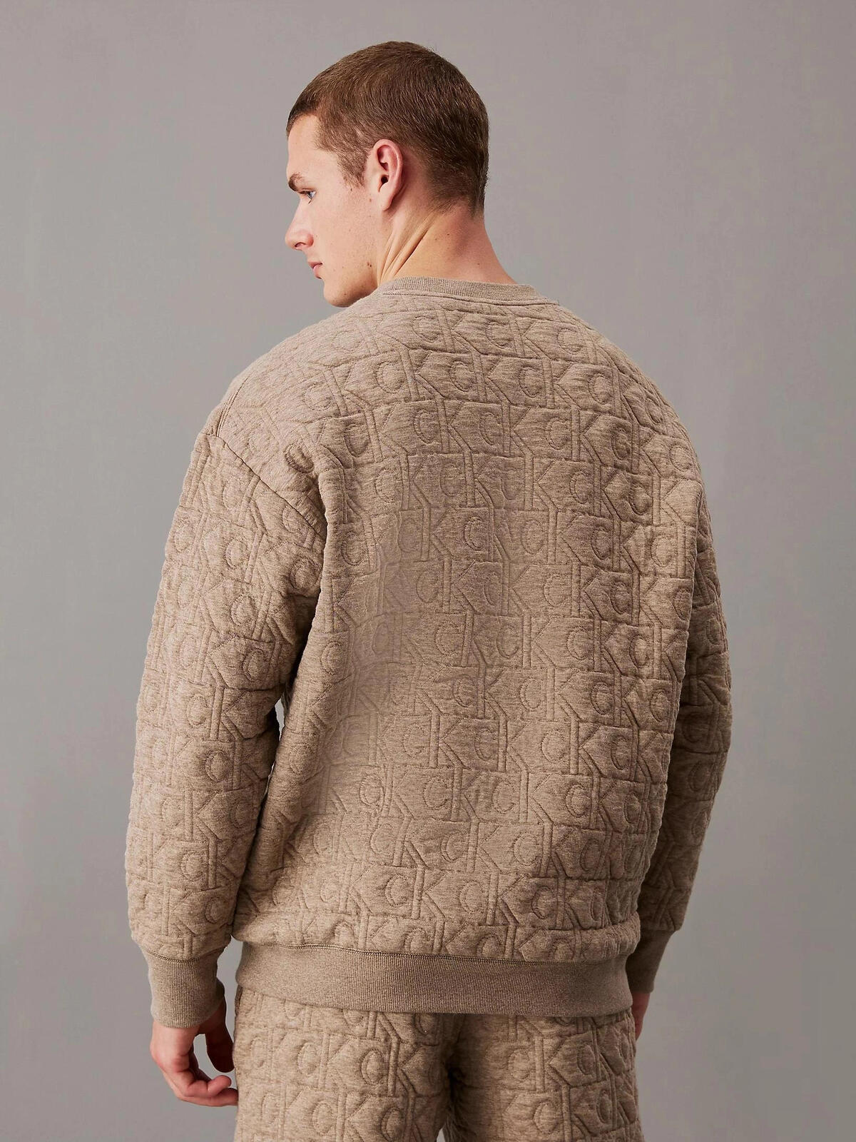 Calvin Klein L/S SWEATSHIRT, QQD Erkek Kahverengi Sweatshirt