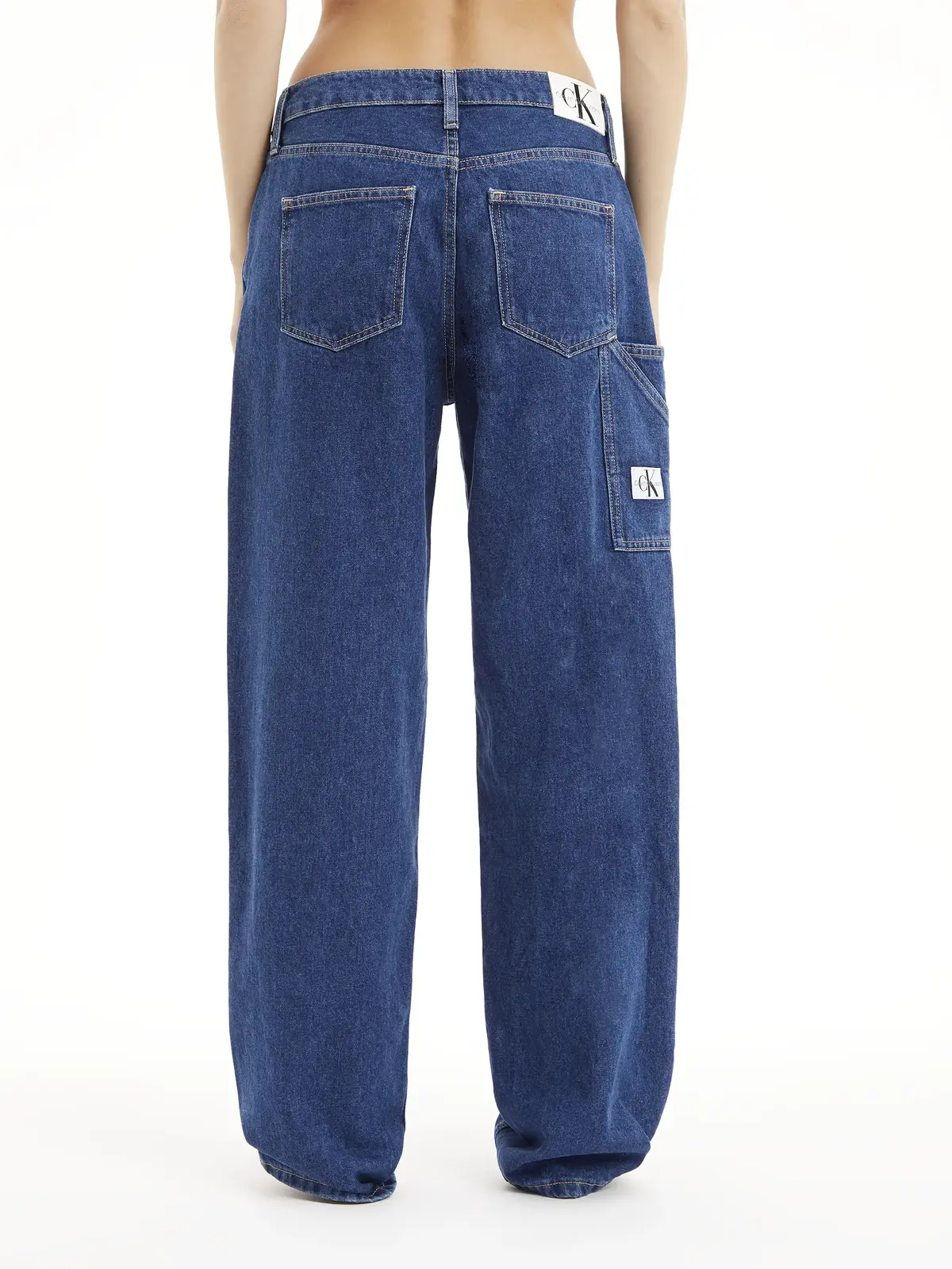 Calvin Klein 90S STRAIGHT UTILITY Kadın Mavi Kot Pantolon