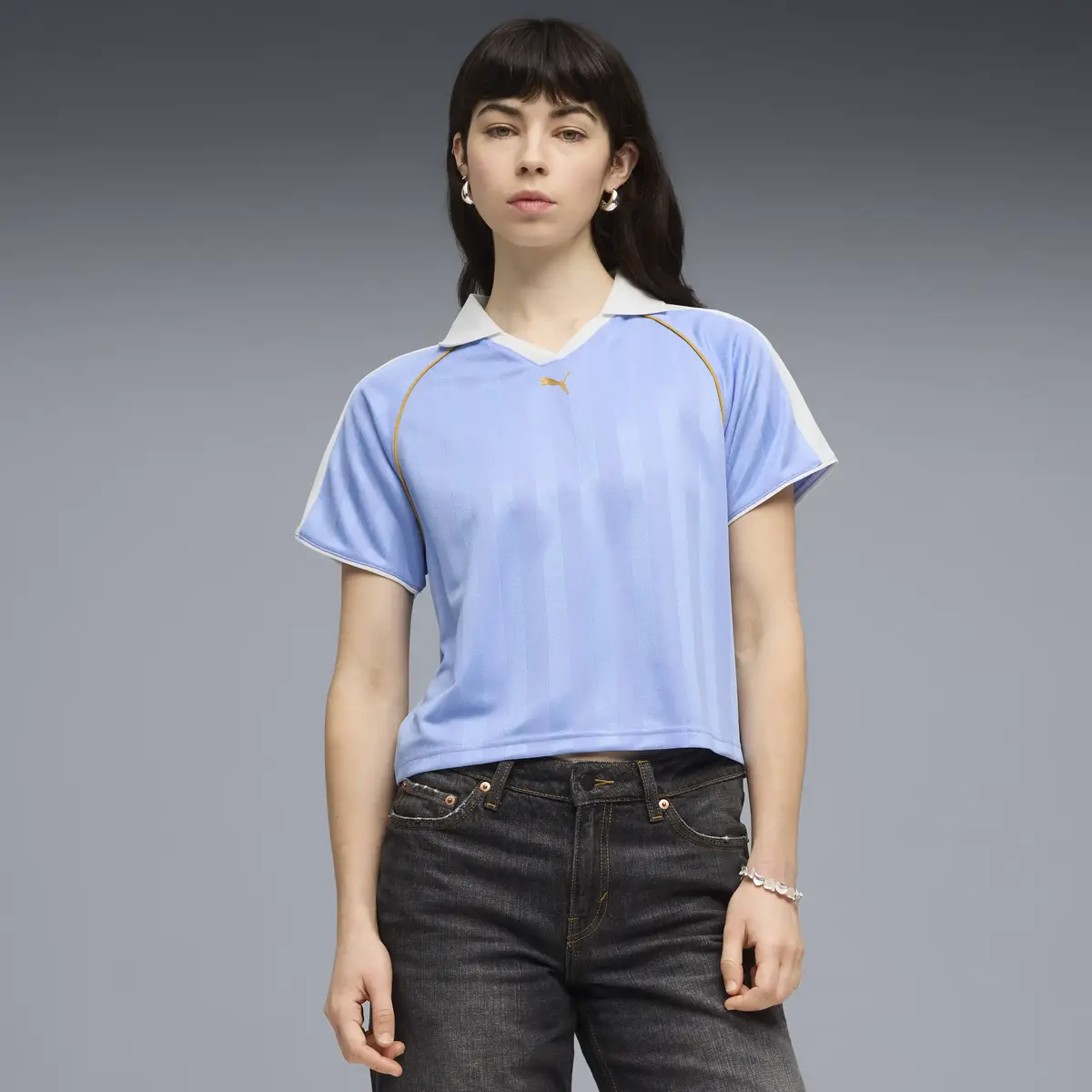 Puma T7 Relaxed Football Jersey Mavi Kadın T-Shirt