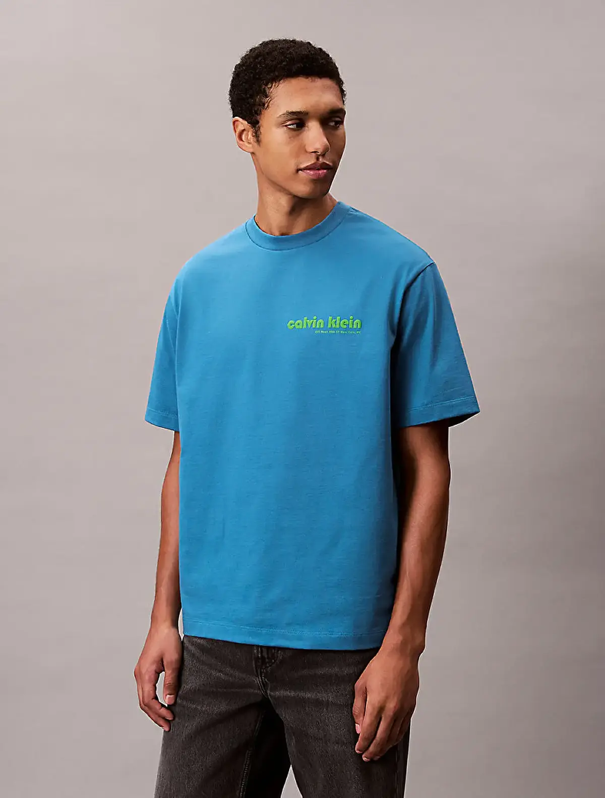 Calvin Klein SS 16S CALVIN KLEIN BAUHAUS GRAP Mavi Erkek Tişört