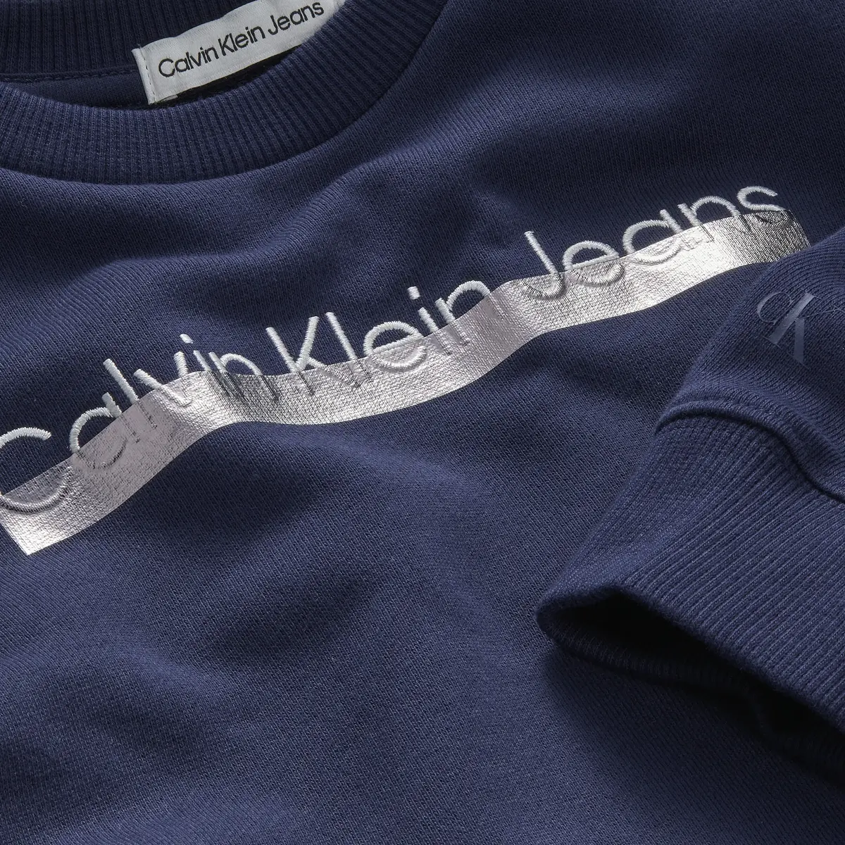 Calvin Klein METALLIC INST. LOGO Erkek Lacivert Sweatshirt