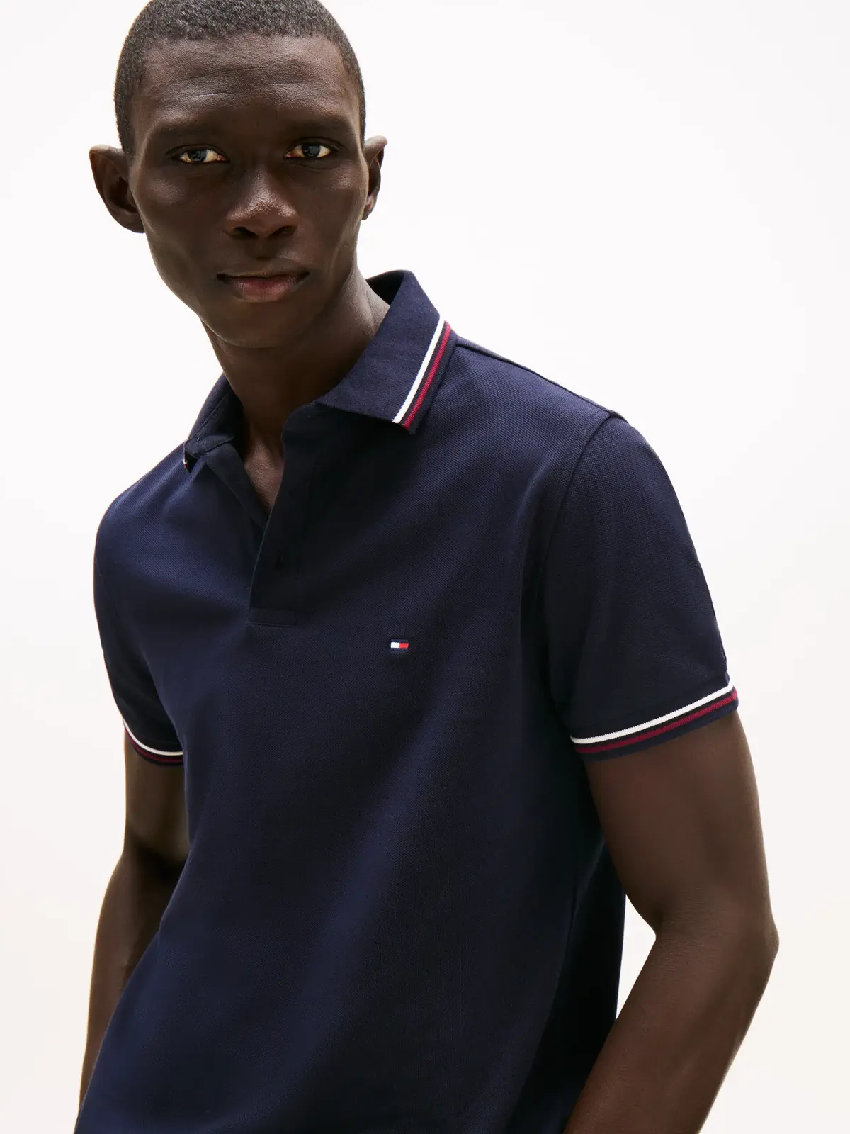 Tommy Hilfiger TIPPED SLIM FIT POLO, DW5 Siyah Erkek T-Shirt & Polo