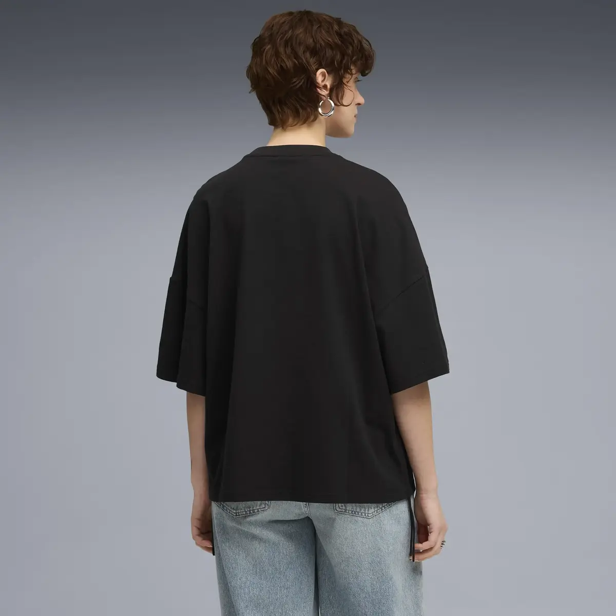 Puma DARE TO Oversized Ruched Tee Siyah Kadın T-Shirt