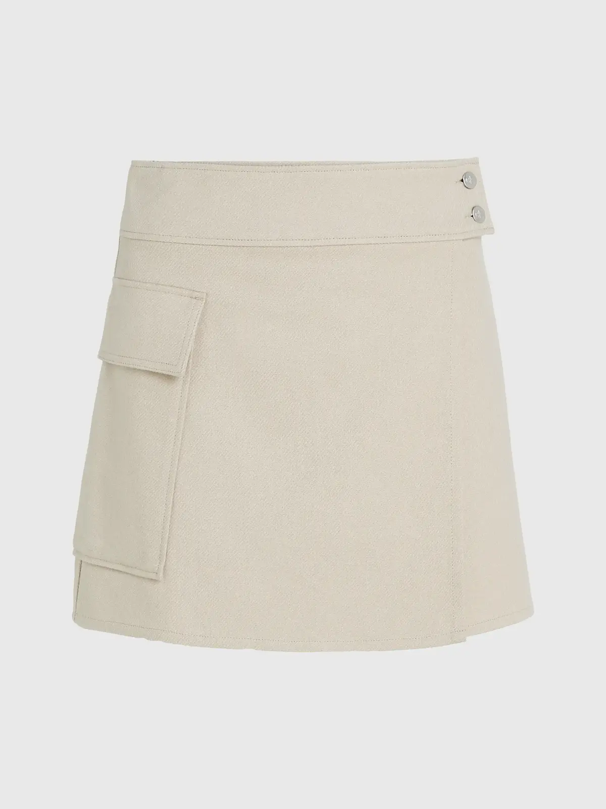Calvin Klein FLANNEL WRAP SKIRT Kadın Krem Etek