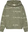 Calvin Klein CKJ LOGO AOP HOODIE, 0H7 Yeşil Erkek Sweatshirt