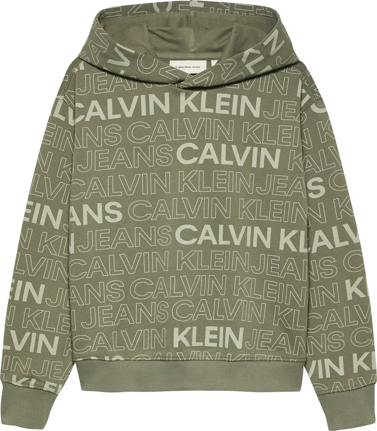 Calvin Klein CKJ LOGO AOP HOODIE, 0H7 Yeşil Erkek Sweatshirt