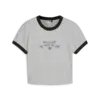 Puma DOWNTOWN Graphic Baby Tee Gri Kadın T-Shirt & Polo