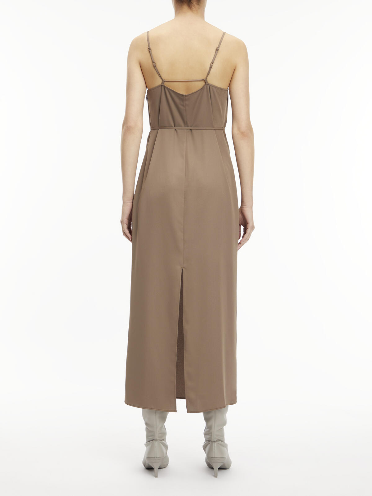Calvin Klein RECYCLED CDC MIDI SL Kadın Kahverengi Elbise