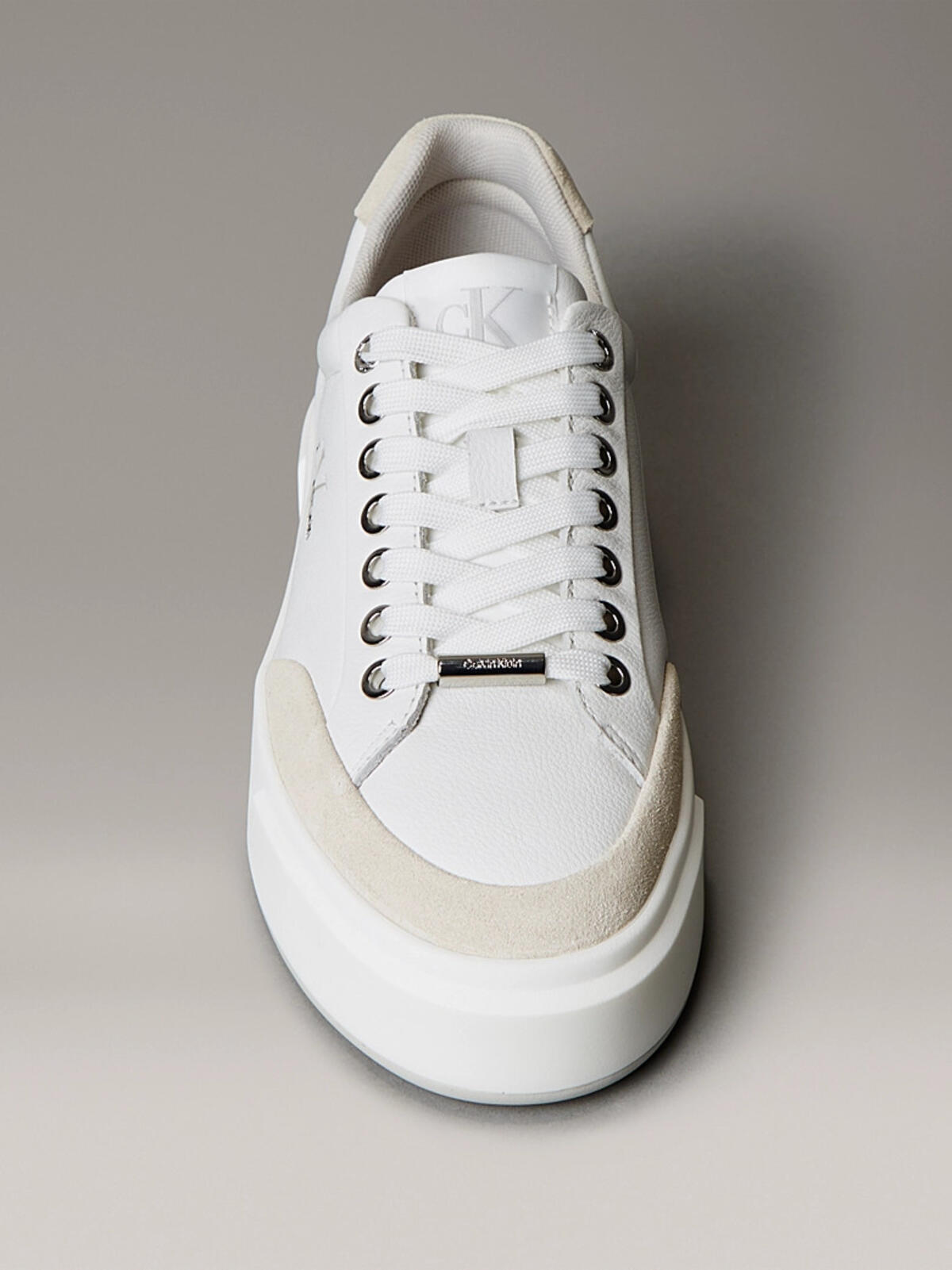Calvin Klein BASKET CUPSOLE LACEUP LTH MIX Krem Kadın Sneaker