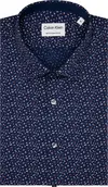 Calvin Klein PRINT CONTRAST SLIM Erkek Mavi Gömlek