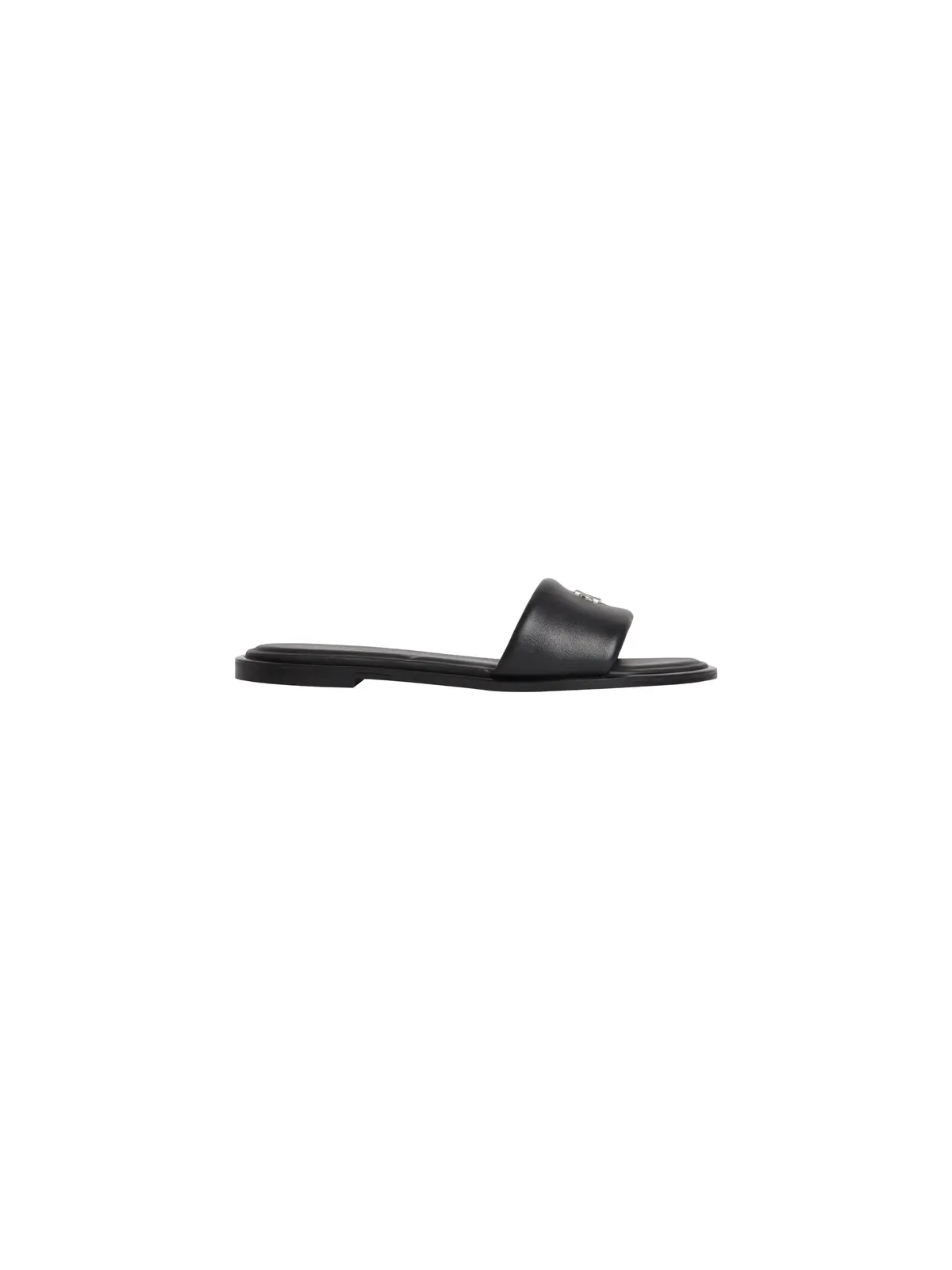 Calvin Klein ROUND FLAT SNDL LTH Siyah Kadın Deri Terlik