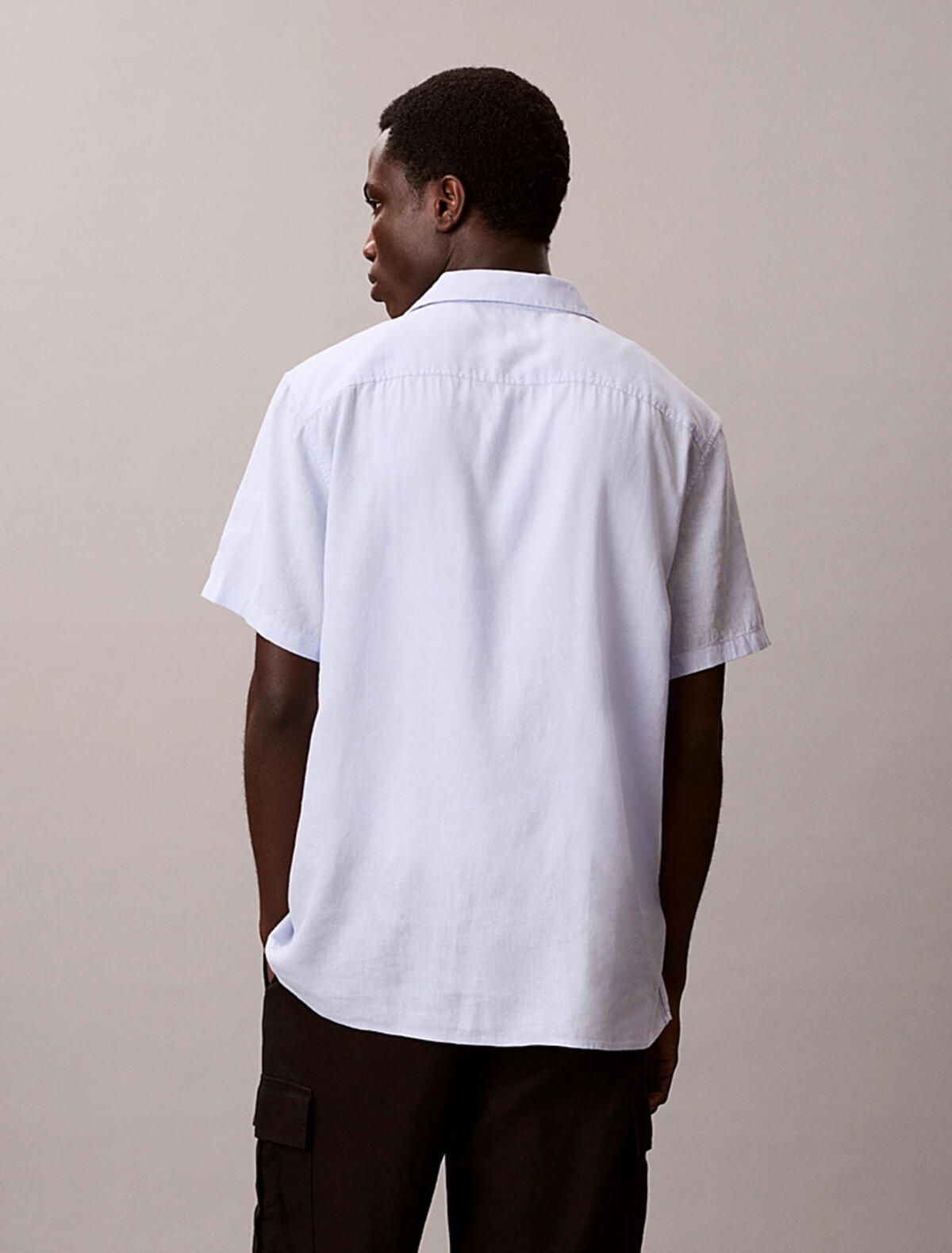 Calvin Klein SS CMP CLR SLD LINEN, 3T4, S Mavi Erkek Gömlek