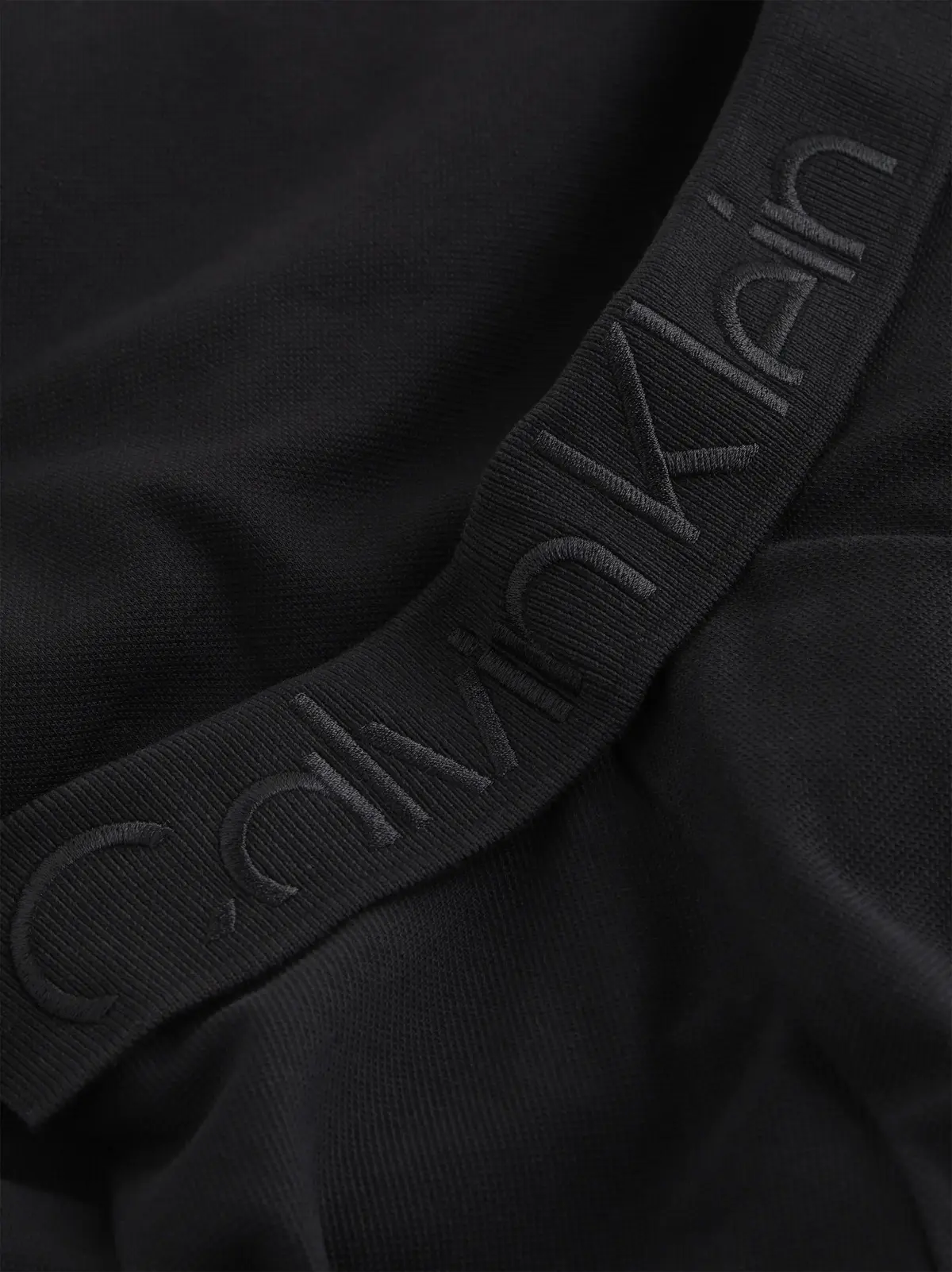 Calvin Klein STRETCH PIQUE LOGO C, BEH Siyah Erkek T-Shirt & Polo