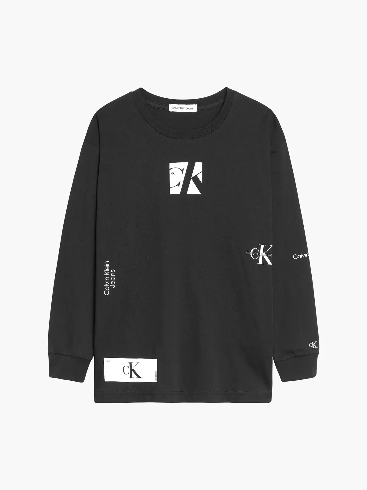 Calvin Klein MULTI LOGO T-SHIRT L Erkek Siyah T-Shirt