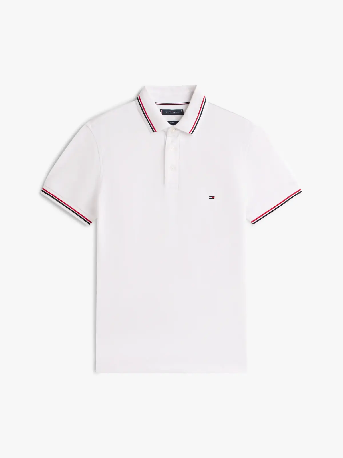 Tommy Hilfiger TIPPED SLIM FIT POLO, YBR Beyaz Erkek T-Shirt & Polo