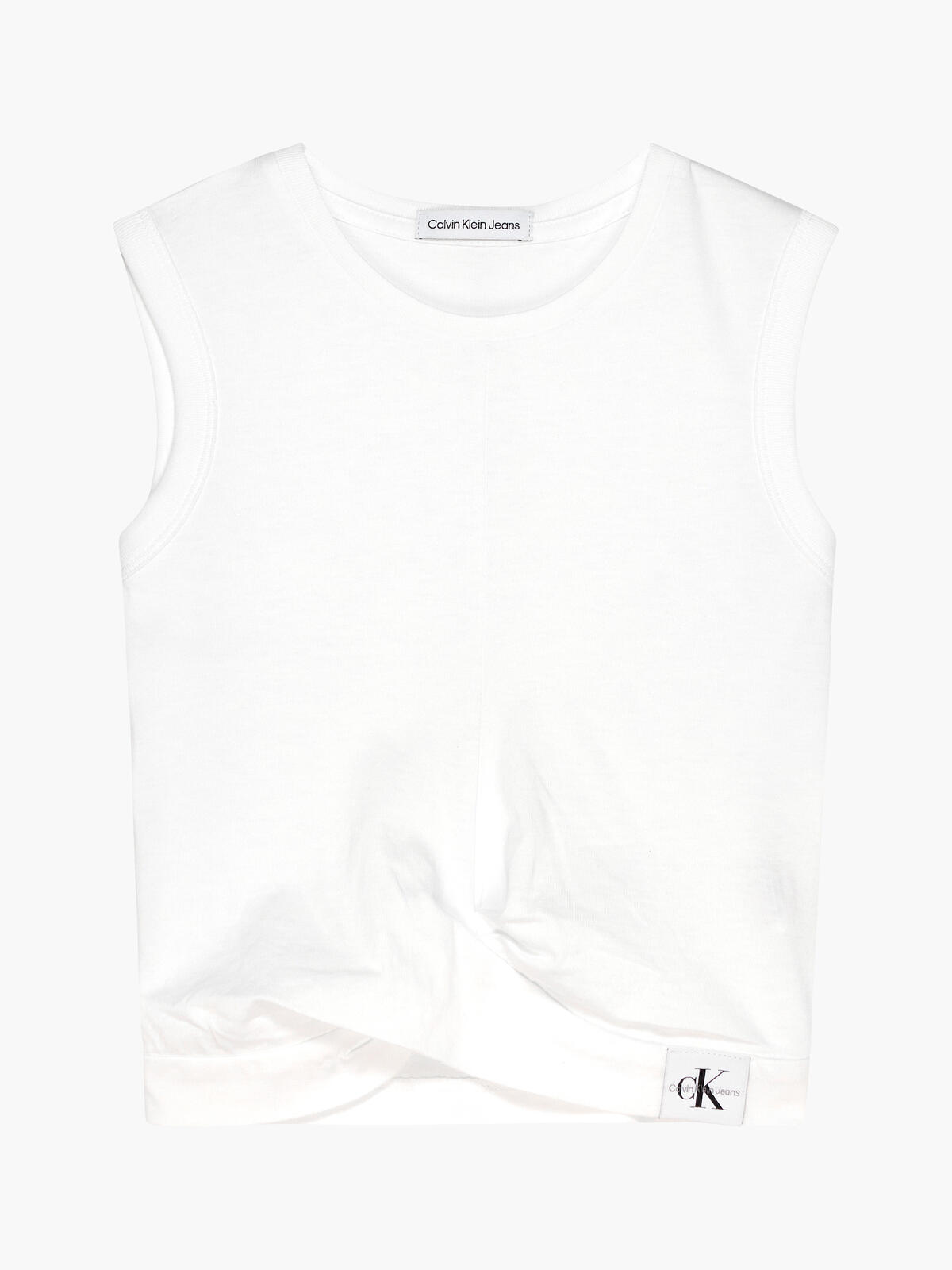 Calvin Klein MOVEMENT LABEL TWIST Kadın Beyaz T-Shirt