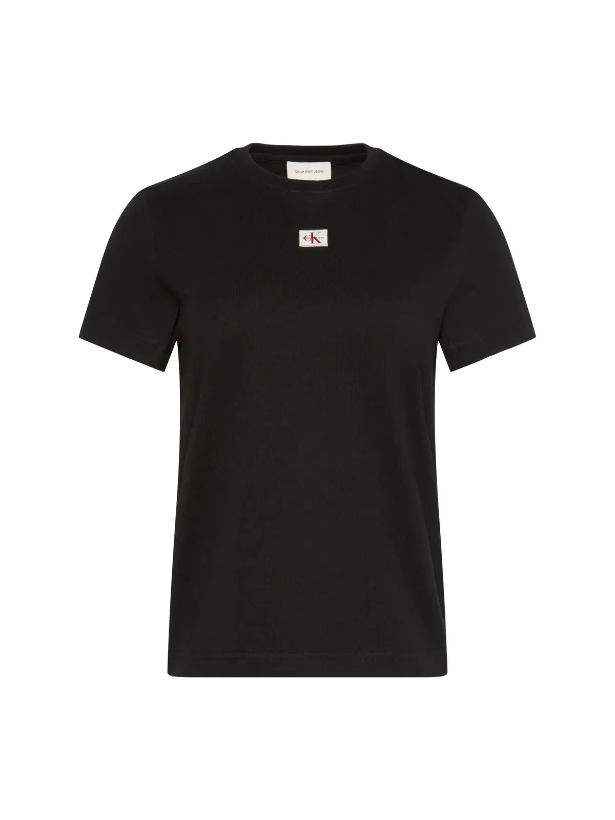 Calvin Klein SS WOVEN LABEL CLASS, UB1 Siyah Kadın T-Shirt