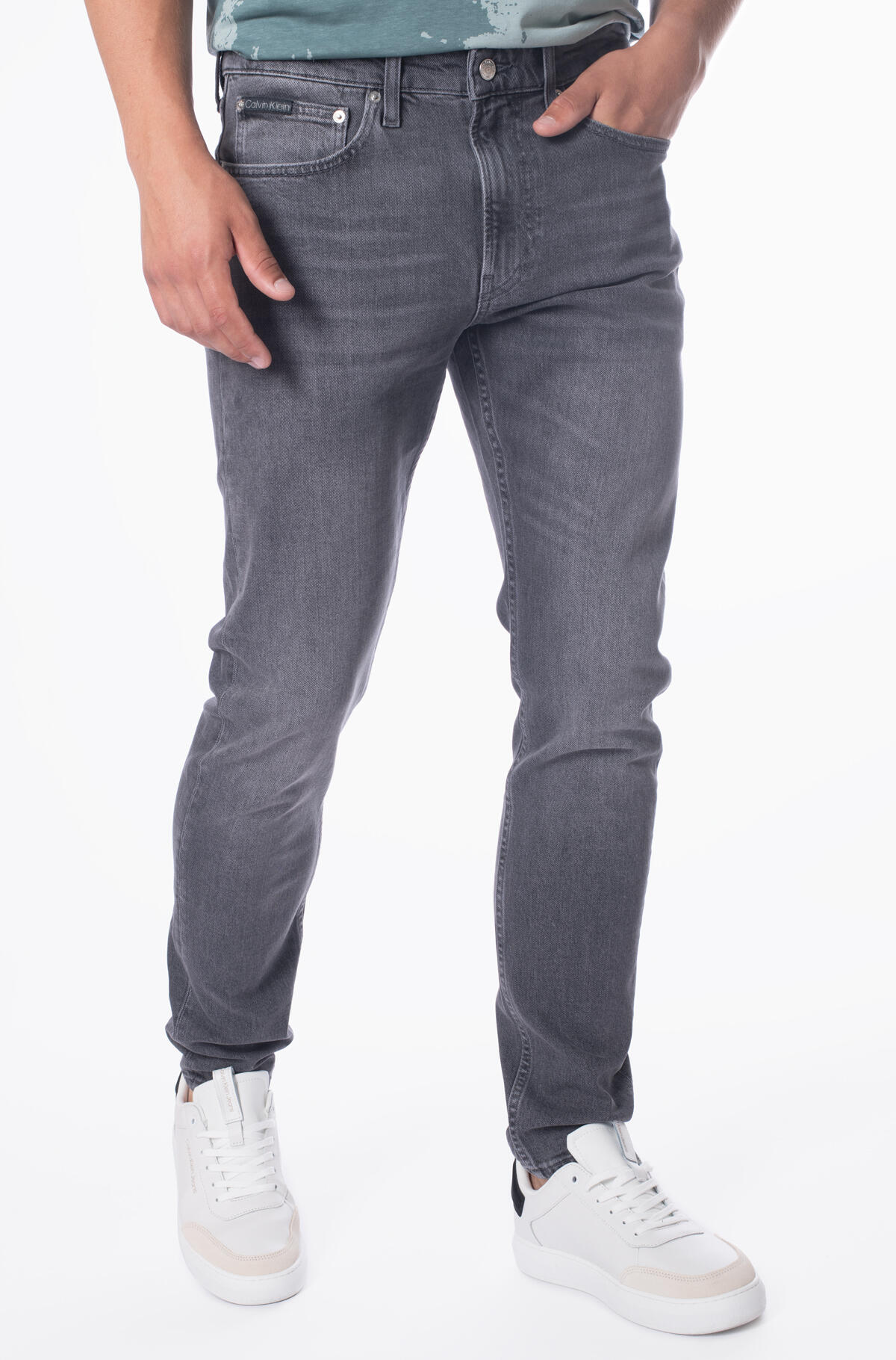 Calvin Klein SLIM TAPER, 1BZ Gri Erkek Kot Pantolon