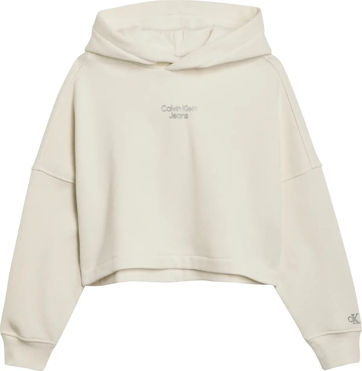 Calvin Klein SPORT STACK LOGO HOO Kadın Krem Hoodie