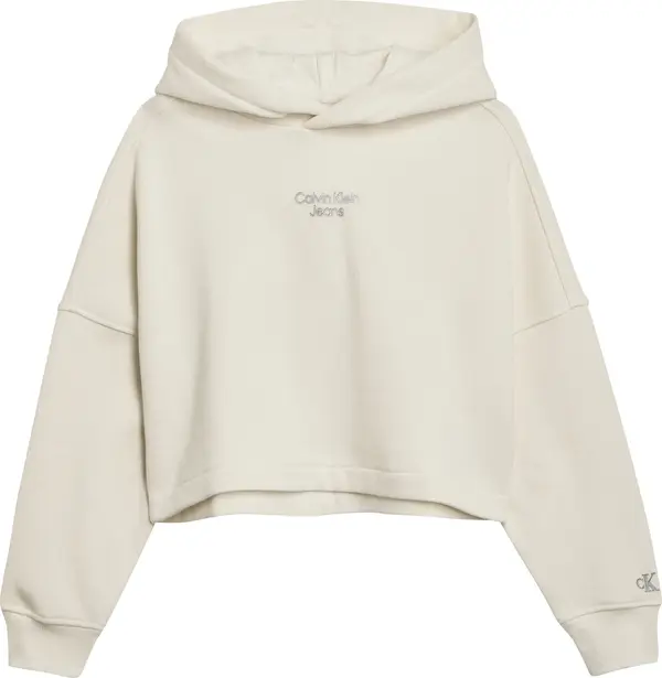 Calvin Klein SPORT STACK LOGO HOO Kadın Krem Hoodie