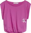 Calvin Klein MONOGRAM OFF PLACED Kadın Pembe T-Shirt