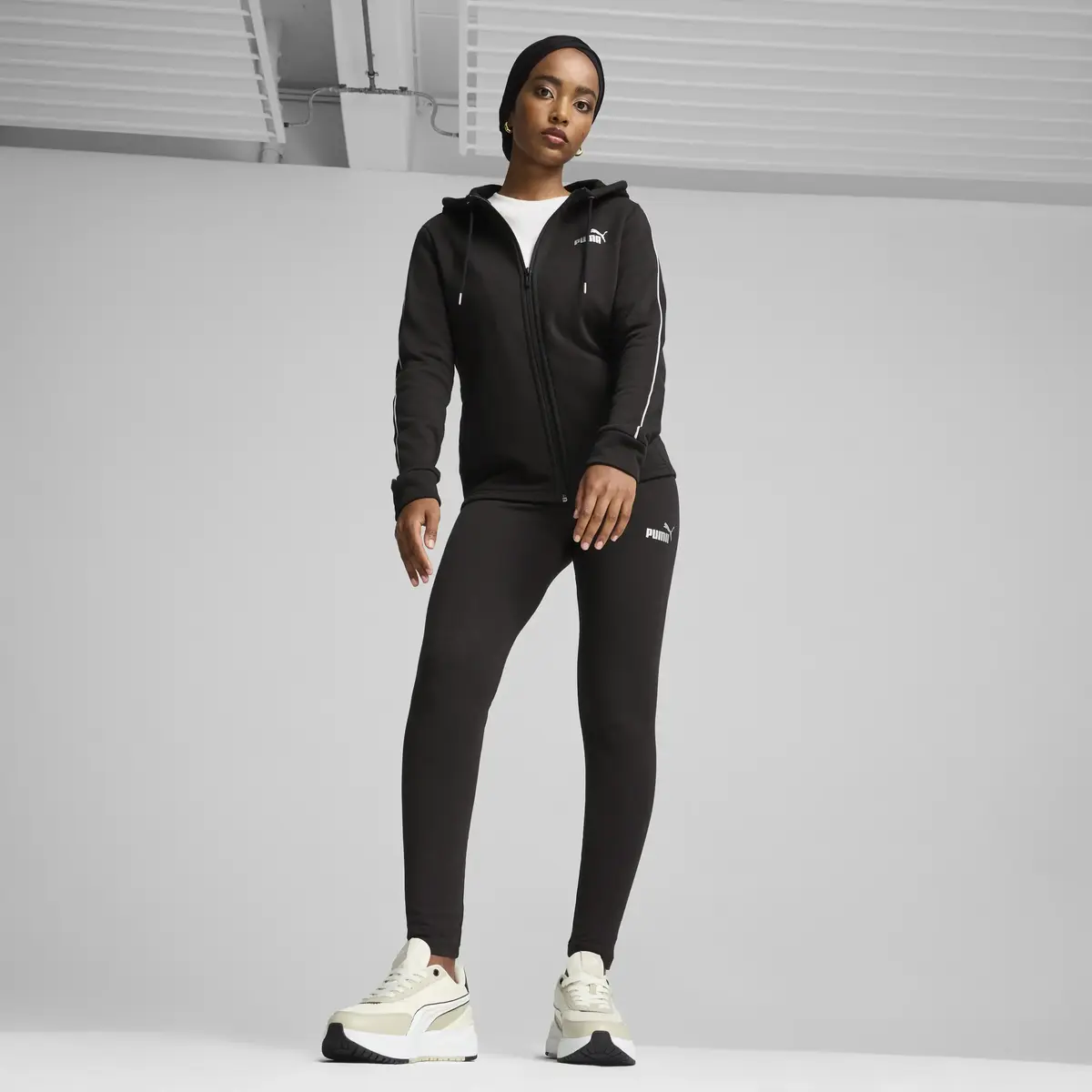 Puma Metallic Tracksuit FL Siyah Kadın Eşofman Takımı