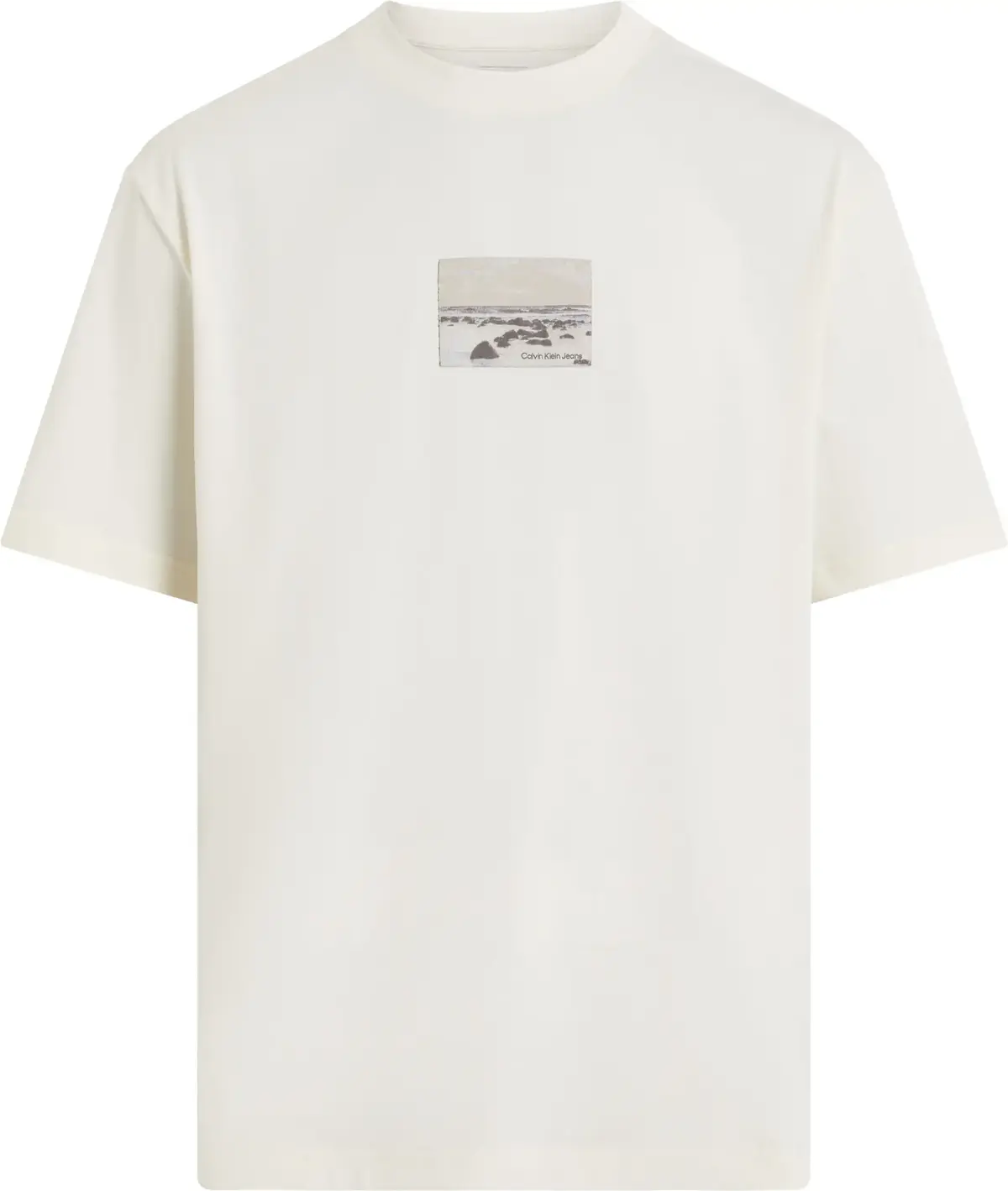 Calvin Klein LENTICULAR SHORELINE Erkek Beyaz T-Shirt