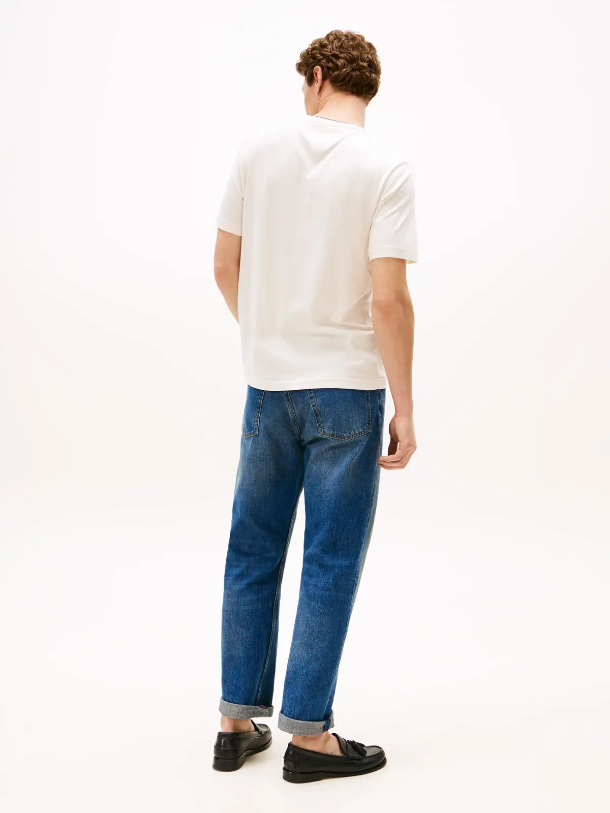 Tommy Hilfiger COTTON MODAL TEE, Z00 Erkek Beyaz T-Shirt