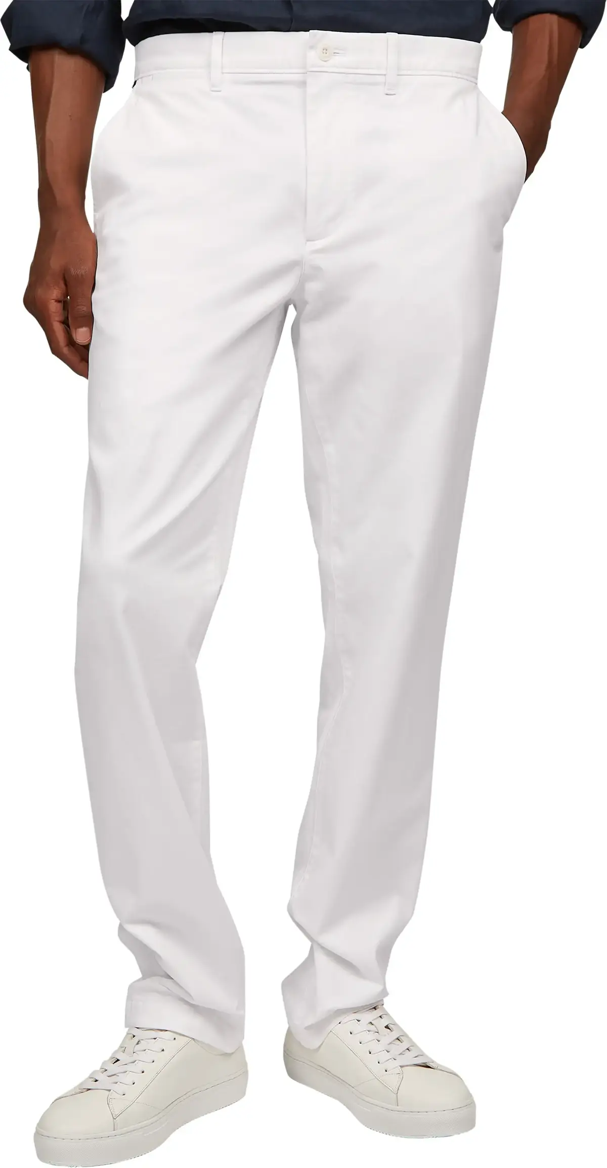 Tommy Hilfiger DENTON CHINO SATIN, YCF Beyaz Erkek Pantolon