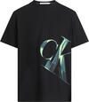 Calvin Klein HYPER REAL SLANTED C Erkek Siyah T-Shirt