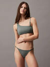 Calvin Klein ONE SHOULDER BRALETT, PM8 Yeşil Kadın Bikini Üstü