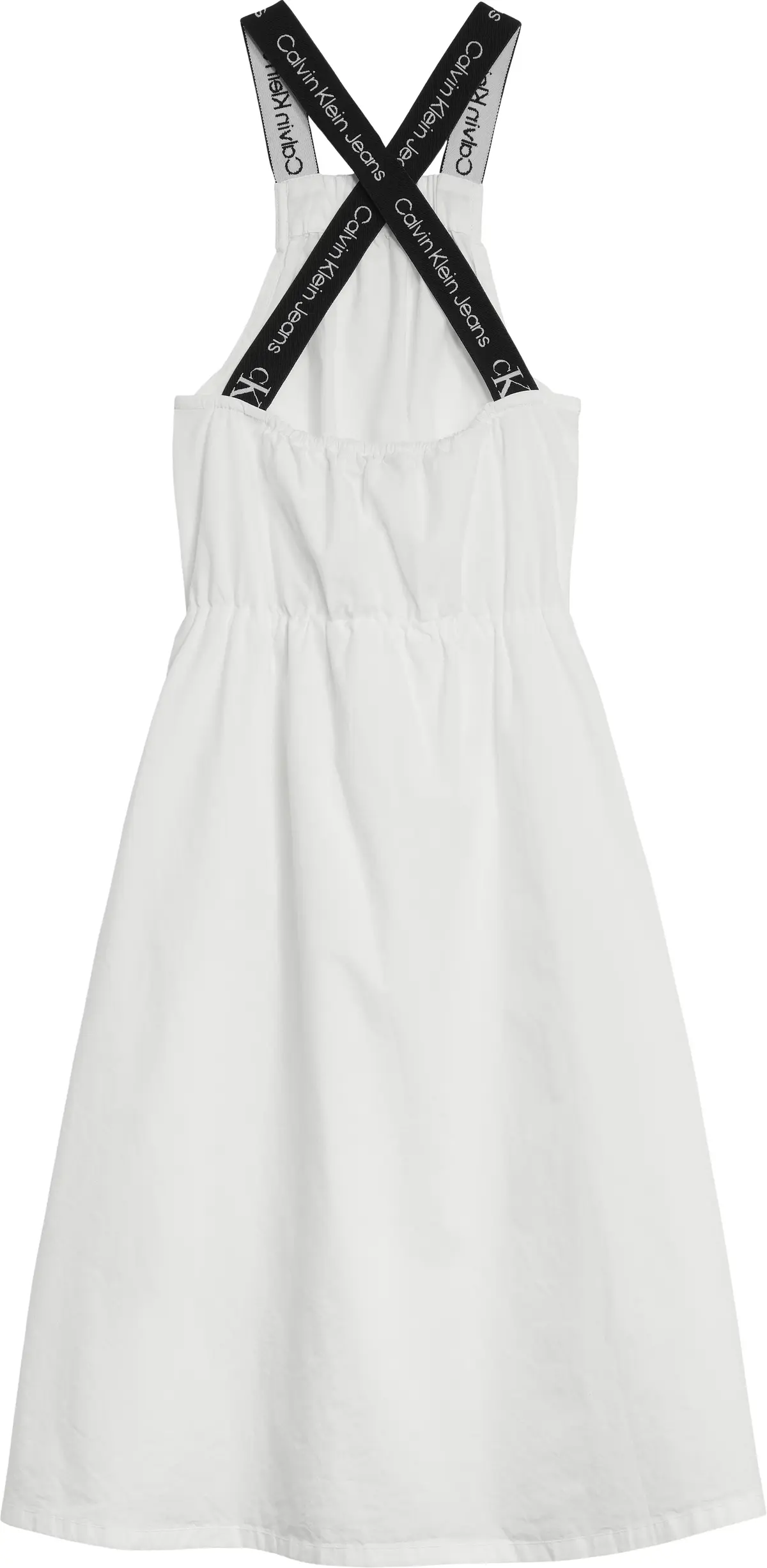 Calvin Klein LOGO TAPE STRAP MIDI Kadın Beyaz Elbise