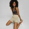 Puma T7 High Waist Shorts Bej Kadın Yüksek Bel Şort