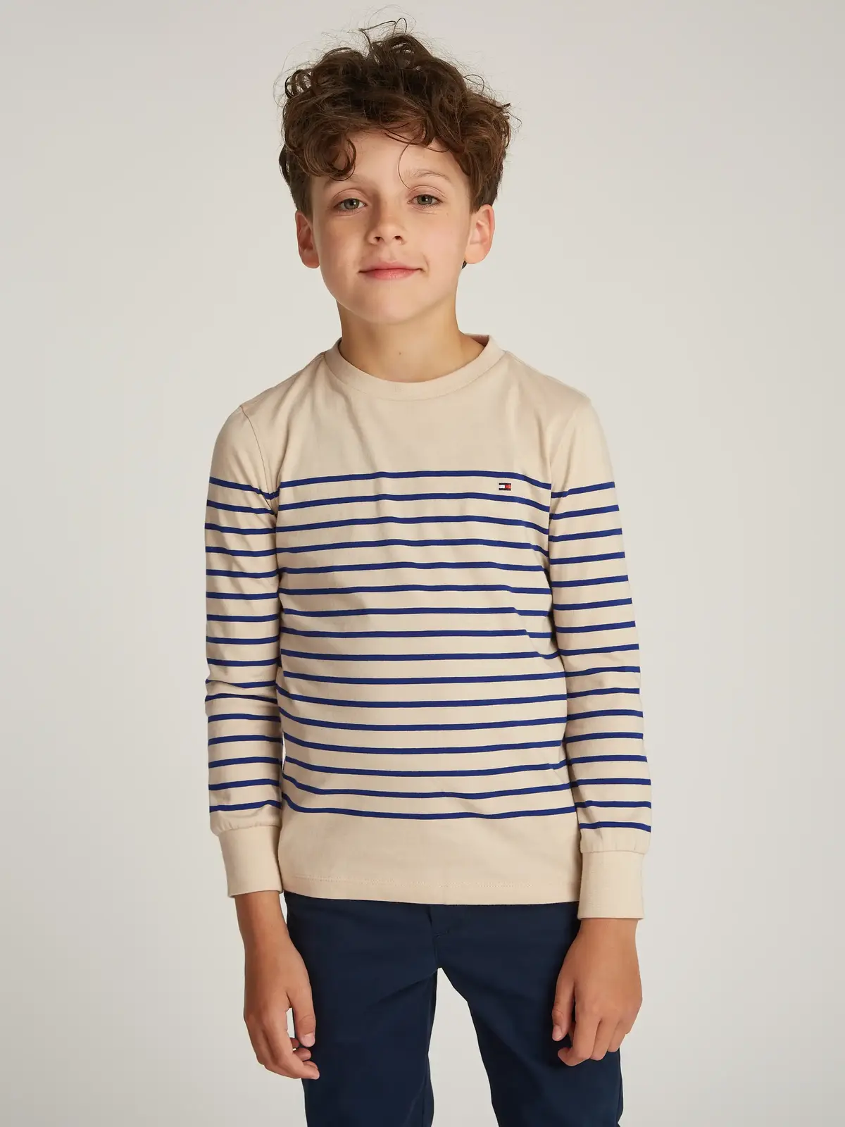 U C-NECK STRIPE LS T, 0A4