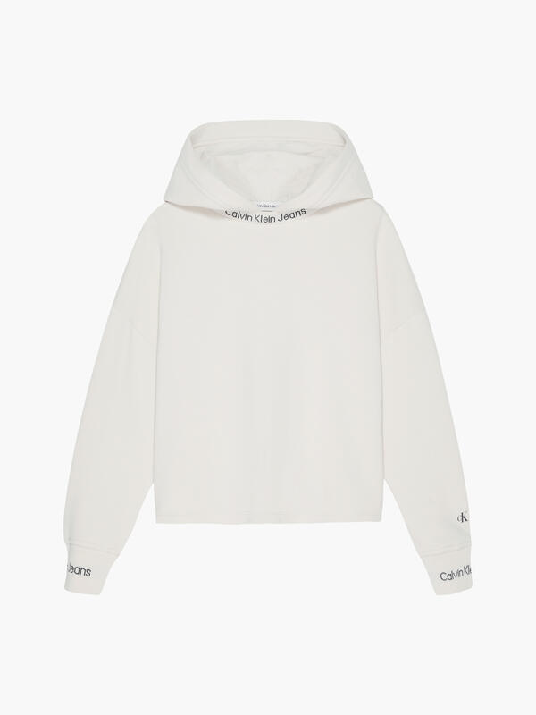 Calvin Klein INTARSIA FLEECE HOOD Erkek Krem Hoodie