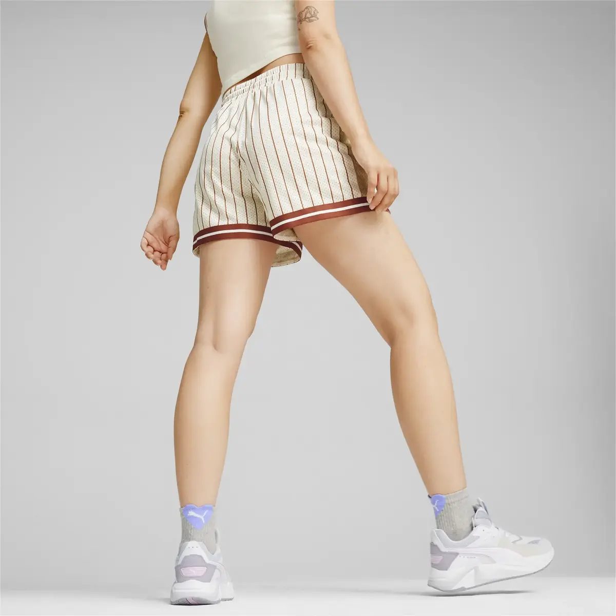 Puma T7 Mesh Shorts Bej Kadın Şort