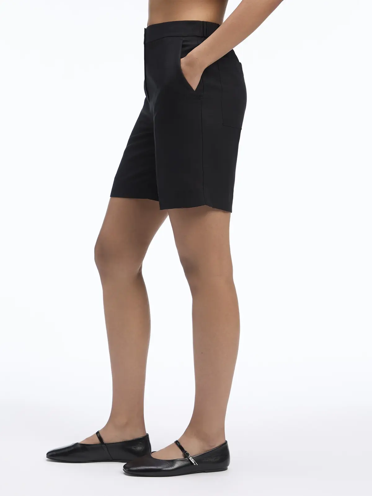 Calvin Klein LINEN BLEND SHORTS, BEH Siyah Kadın Şort