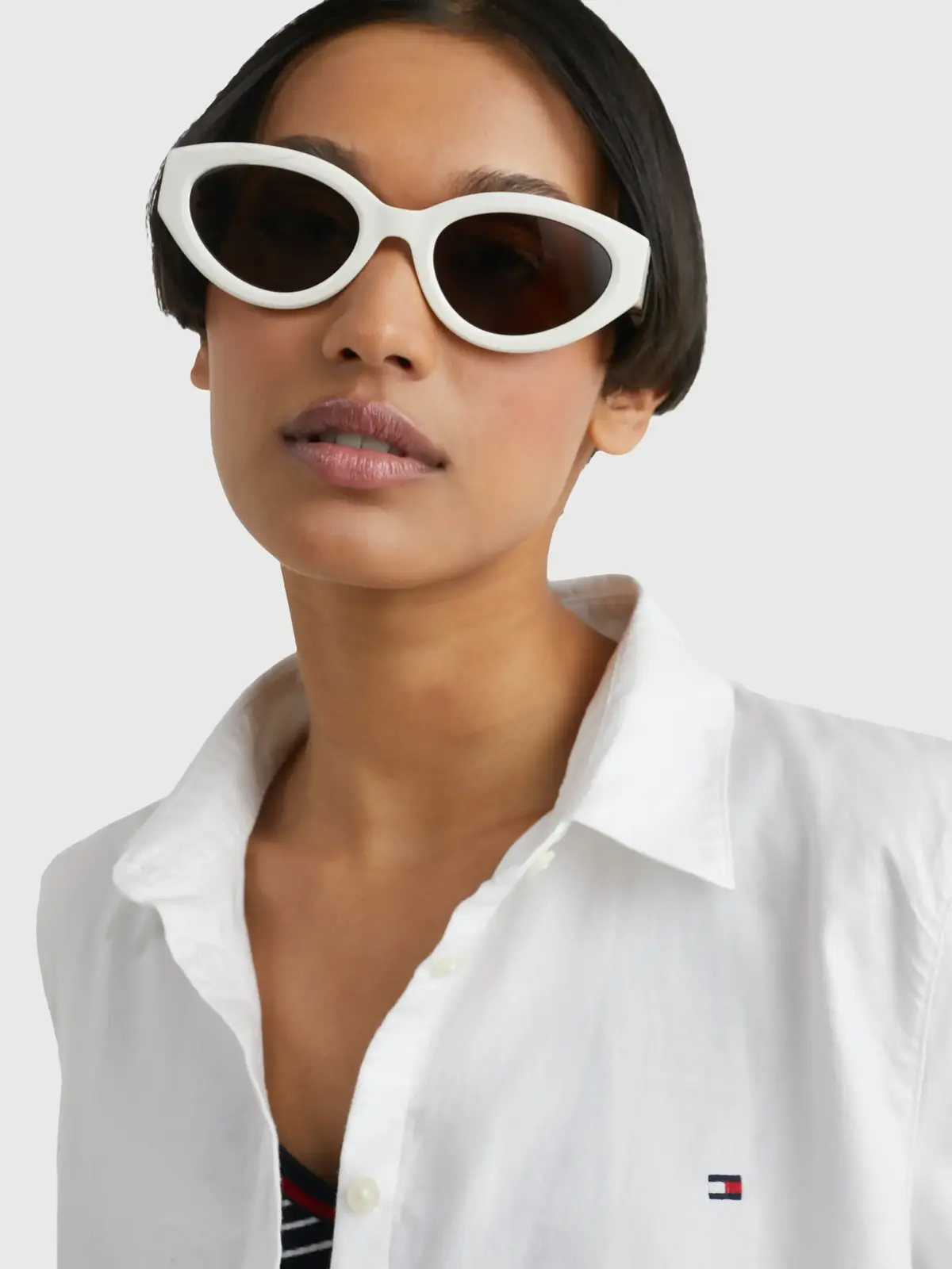 Tommy Hilfiger HERITAGE REGULAR FIT Kadın Beyaz Gömlek