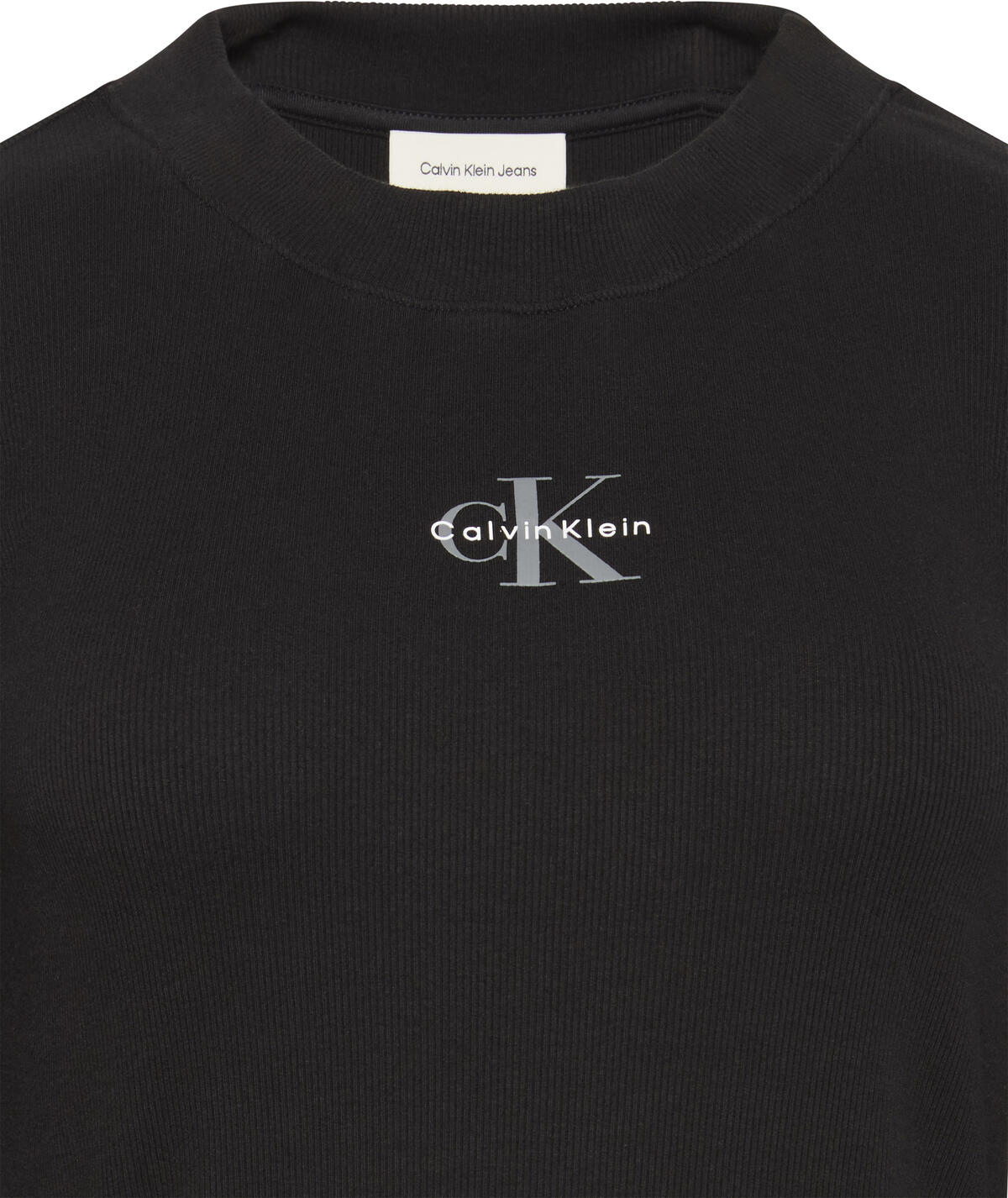 Calvin Klein A- LS MONOGRAM BABY TEE Siyah Kadın T-Shirt Calvin Klein A- LS MONOGRAM BABY TEE Siyah Kadın T-Shirt
