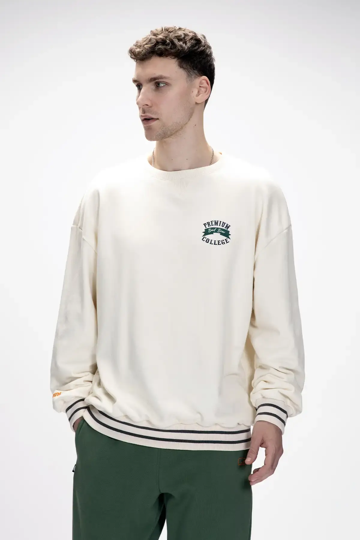 BAD BEAR VECNA CREWNECK OS Erkek Beyaz Sweatshirt