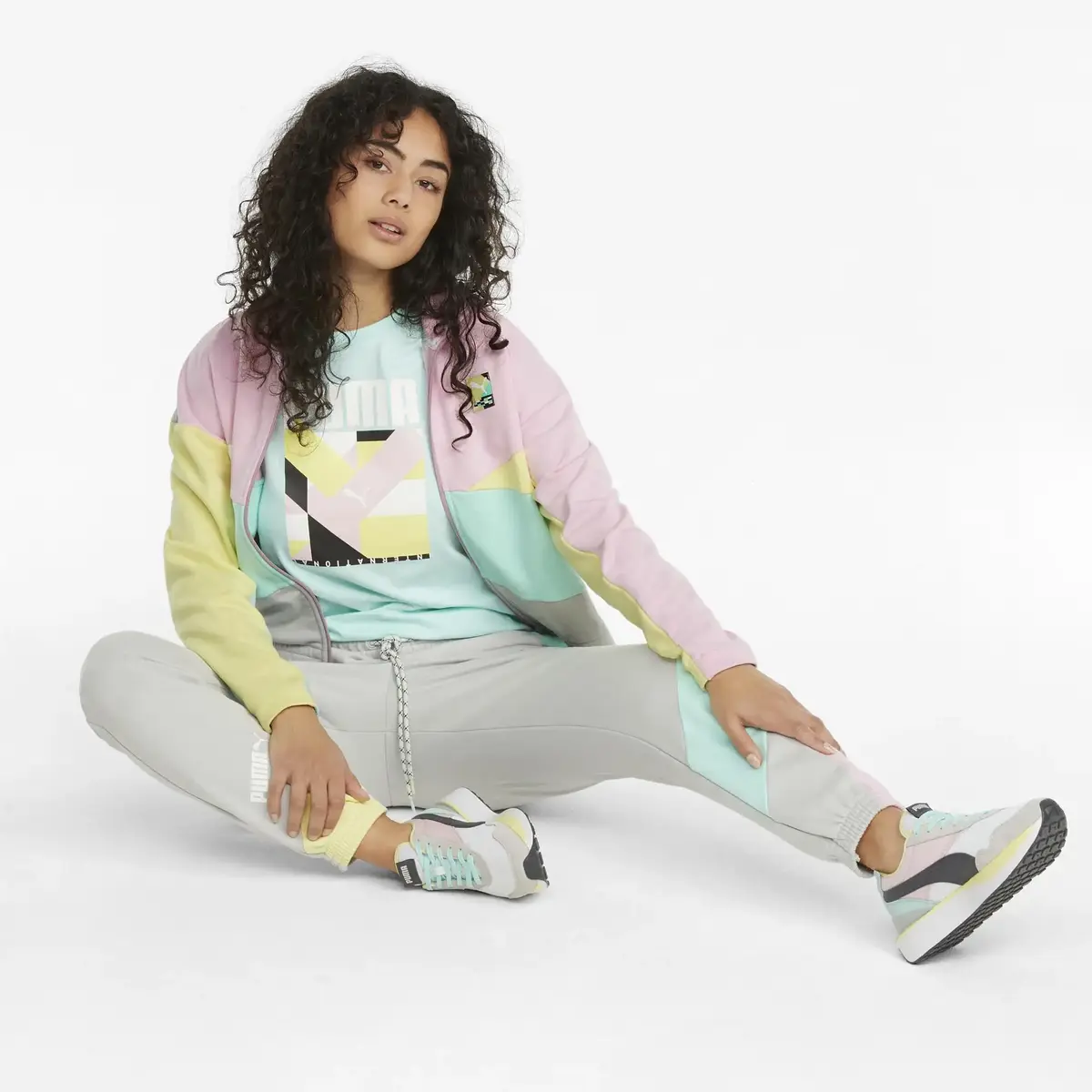 Puma Intl Track Jacket Tr Gray Violet Gri Kadın Fermuarlı Sweatshirt
