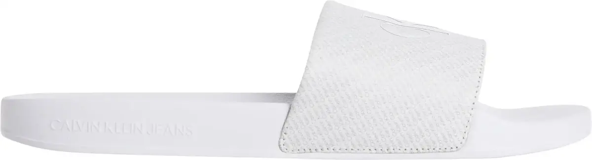 Calvin Klein SLIDE AOP PRINT, P0Q Beyaz Erkek Terlik