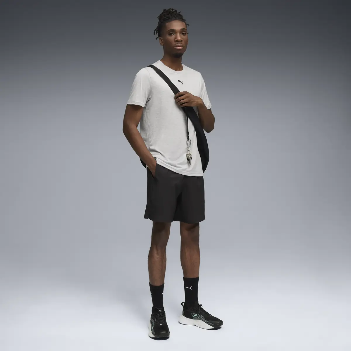 Puma ESSENTIALS HEATHER CAT Tee Beyaz Erkek T-Shirt