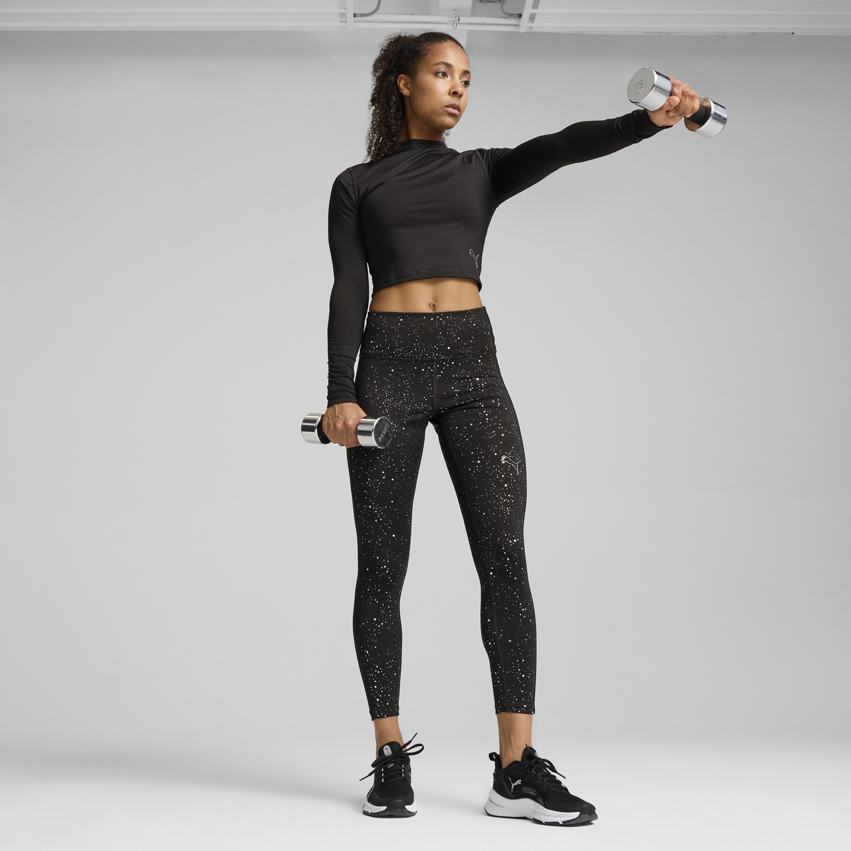 Puma INTERGALACTIC LS TOP Siyah Kadın Sweatshirt