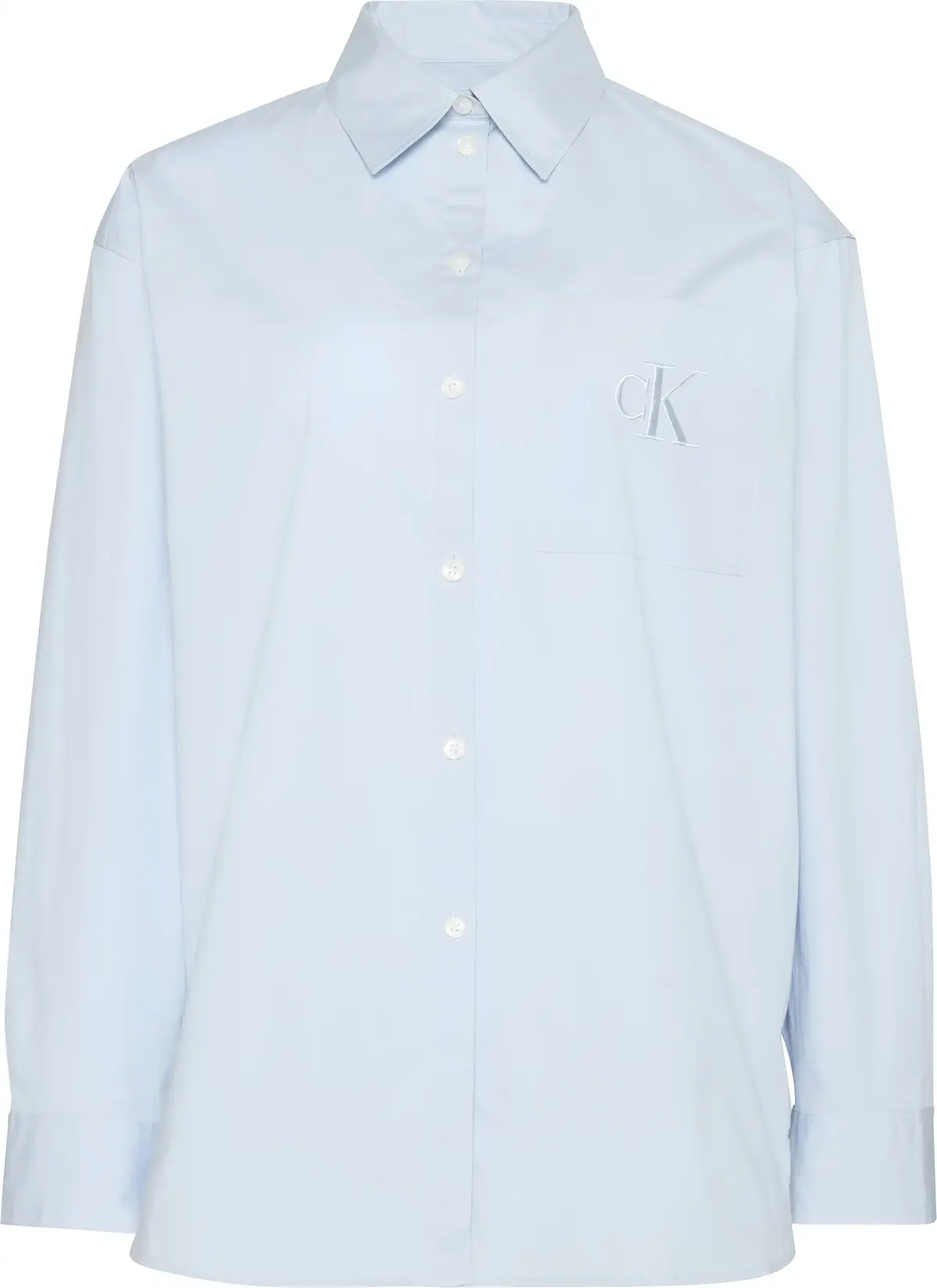 Calvin Klein POPLIN RELAXED SHIRT Kadın Mavi Gömlek