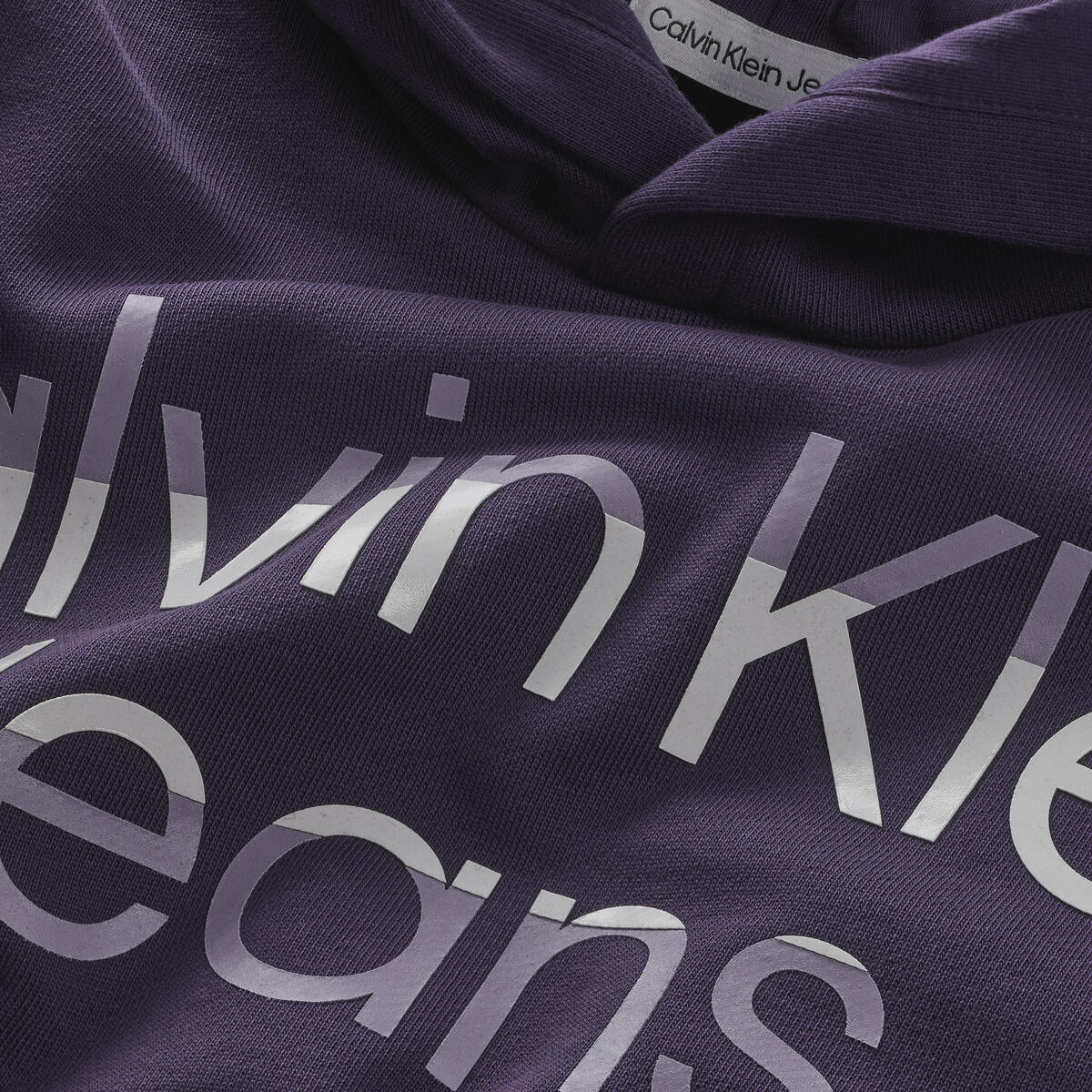 Calvin Klein HERO MAXI LOGO TERRY Erkek Mor Hoodie